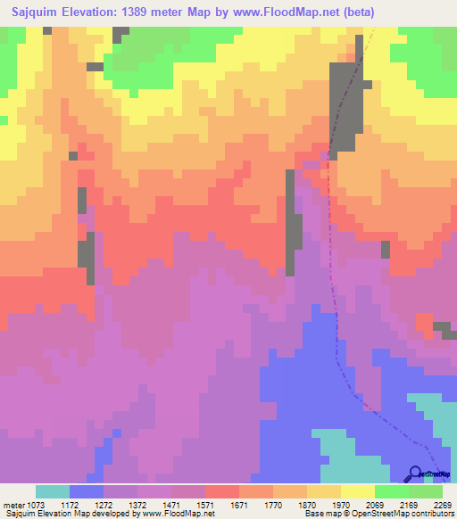 Sajquim,Guatemala Elevation Map