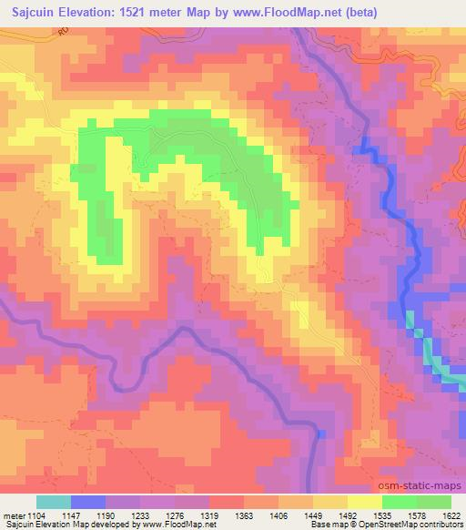 Sajcuin,Guatemala Elevation Map