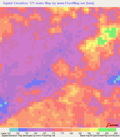 Sajalal,Guatemala Elevation Map