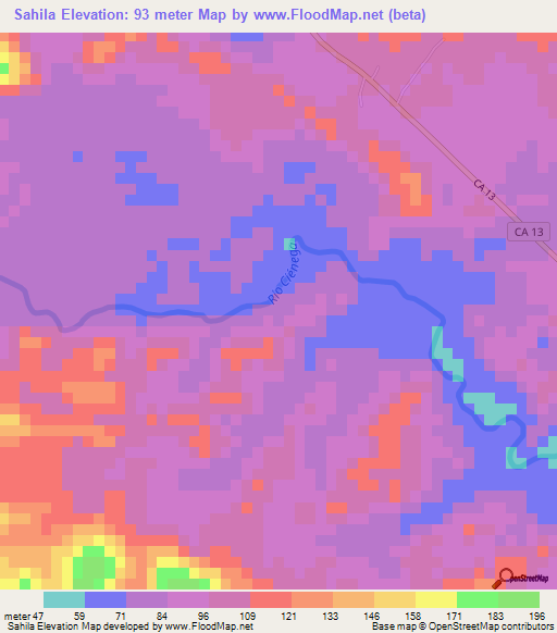 Sahila,Guatemala Elevation Map