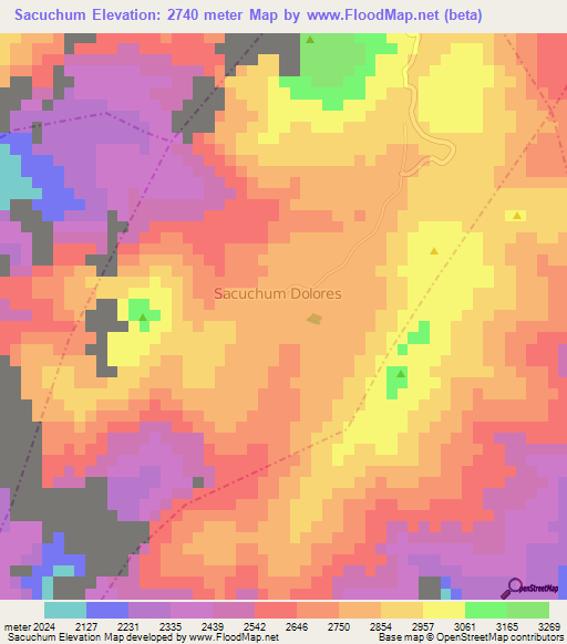 Sacuchum,Guatemala Elevation Map