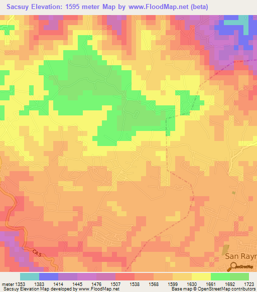 Sacsuy,Guatemala Elevation Map