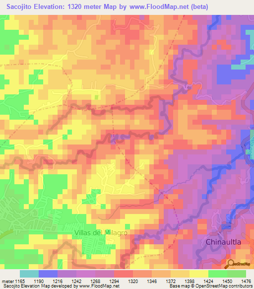 Sacojito,Guatemala Elevation Map