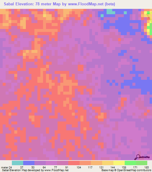 Sabal,Guatemala Elevation Map