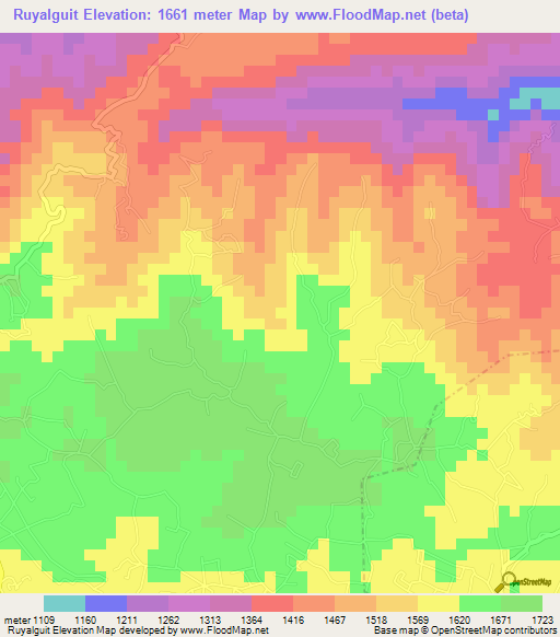 Ruyalguit,Guatemala Elevation Map