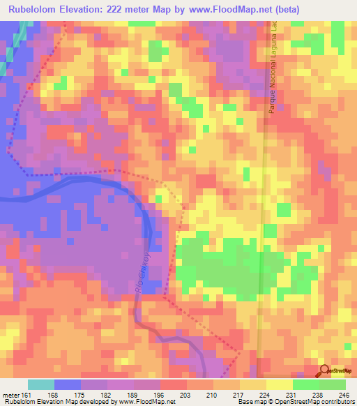 Rubelolom,Guatemala Elevation Map