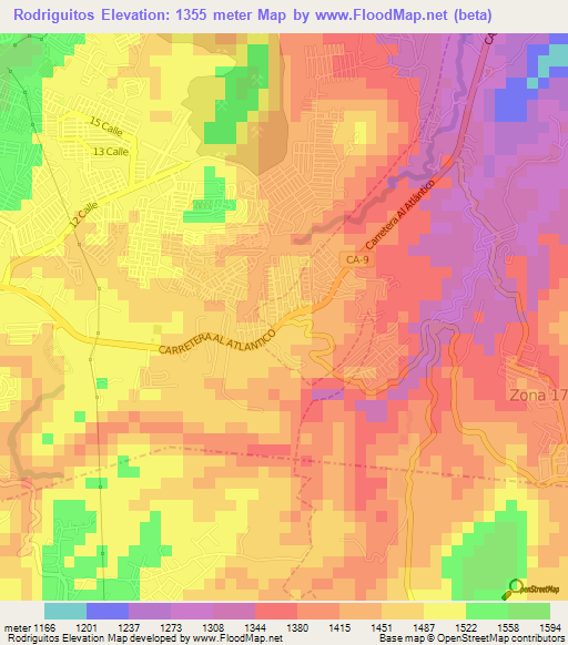 Rodriguitos,Guatemala Elevation Map