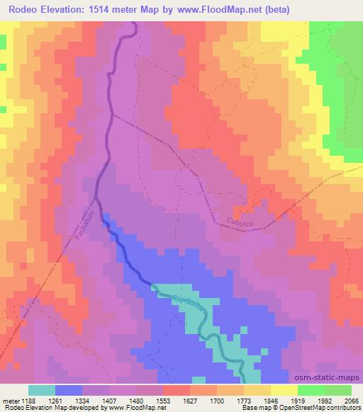 Rodeo,Guatemala Elevation Map