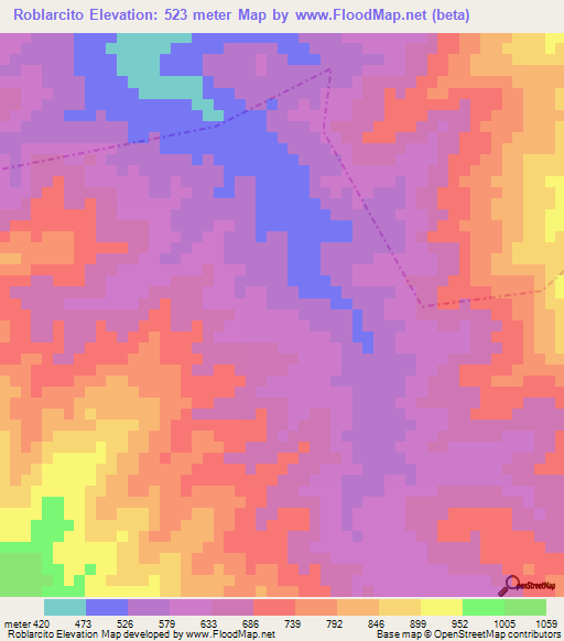 Roblarcito,Guatemala Elevation Map