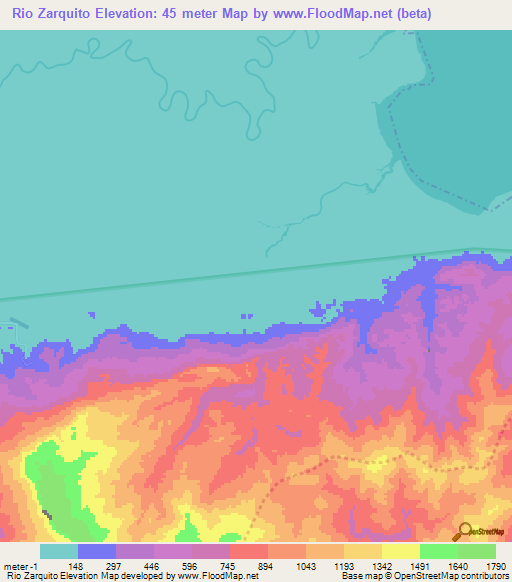 Rio Zarquito,Guatemala Elevation Map