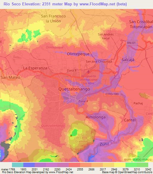 Rio Seco,Guatemala Elevation Map