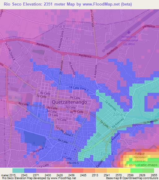 Rio Seco,Guatemala Elevation Map