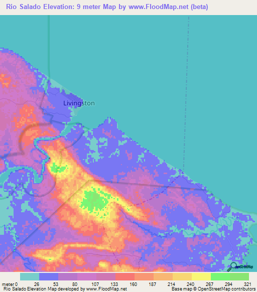 Rio Salado,Guatemala Elevation Map