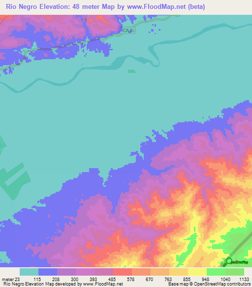 Rio Negro,Guatemala Elevation Map