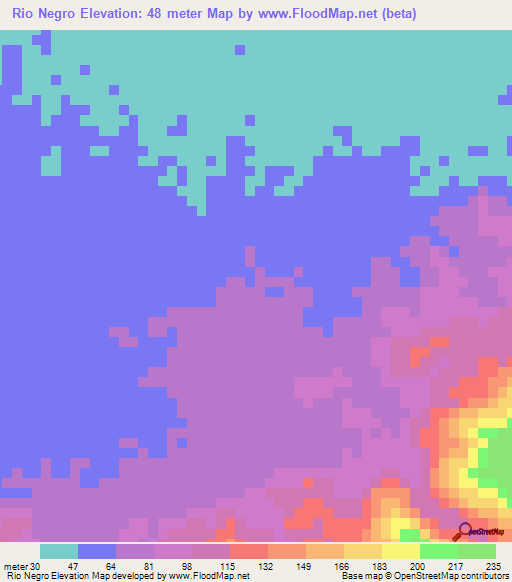 Rio Negro,Guatemala Elevation Map