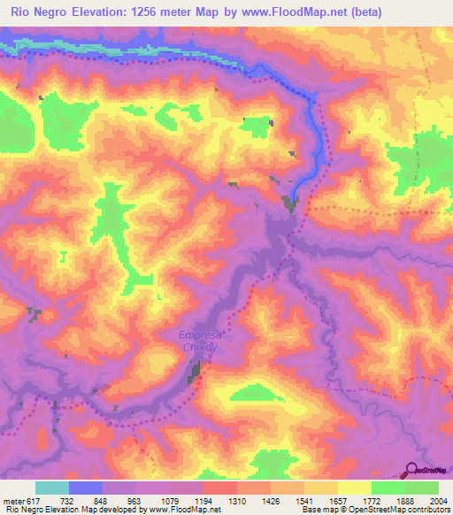 Rio Negro,Guatemala Elevation Map