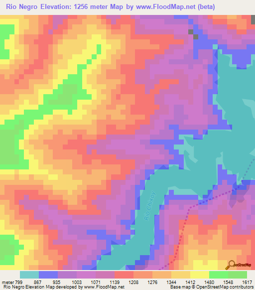 Rio Negro,Guatemala Elevation Map