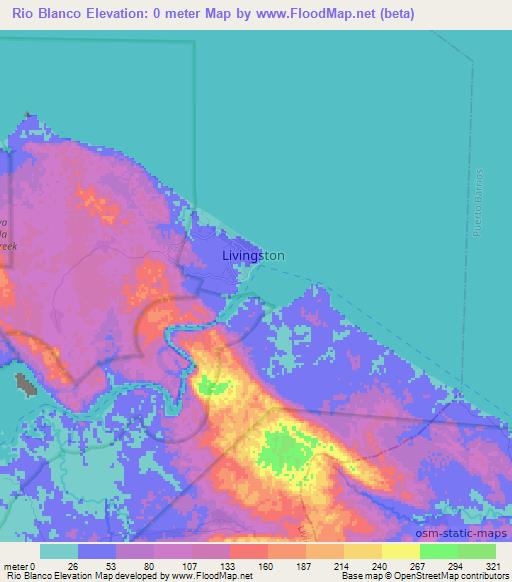 Rio Blanco,Guatemala Elevation Map