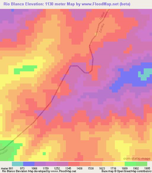 Rio Blanco,Guatemala Elevation Map