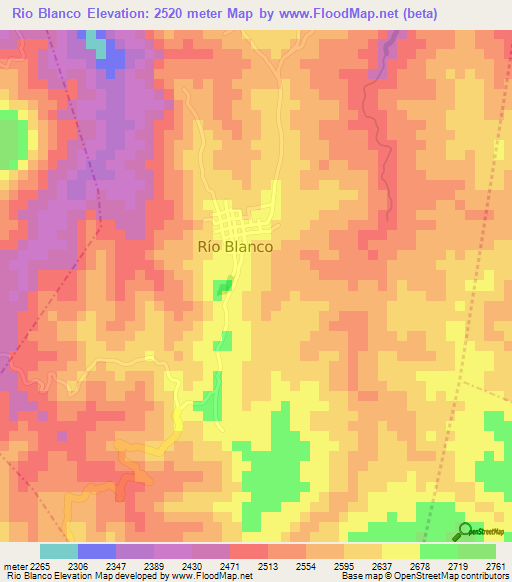 Rio Blanco,Guatemala Elevation Map