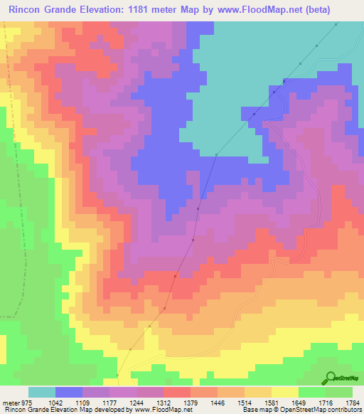 Rincon Grande,Guatemala Elevation Map