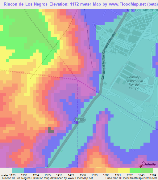 Rincon de Los Negros,Guatemala Elevation Map