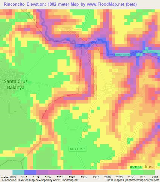 Rinconcito,Guatemala Elevation Map