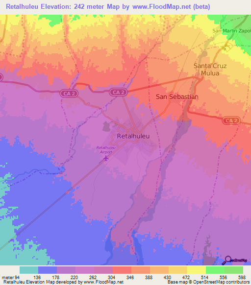 Retalhuleu,Guatemala Elevation Map