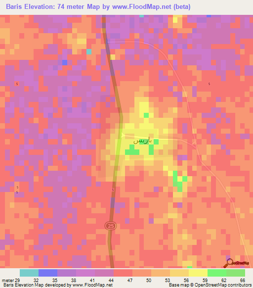 Baris,Egypt Elevation Map