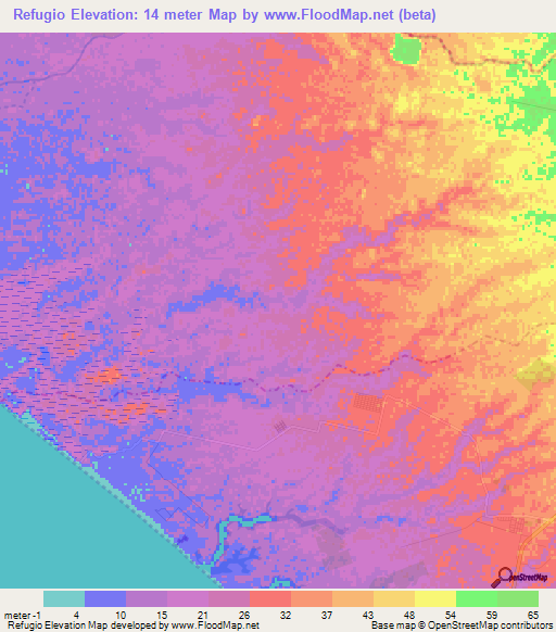 Refugio,Guatemala Elevation Map