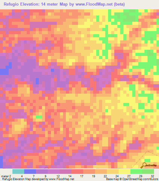 Refugio,Guatemala Elevation Map