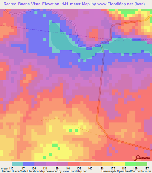 Recreo Buena Vista,Guatemala Elevation Map