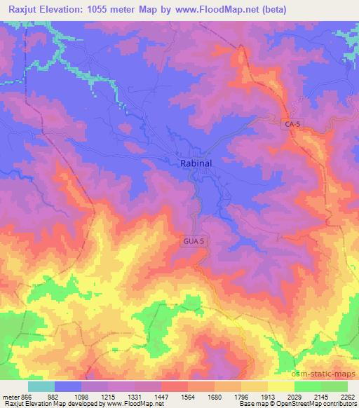 Raxjut,Guatemala Elevation Map