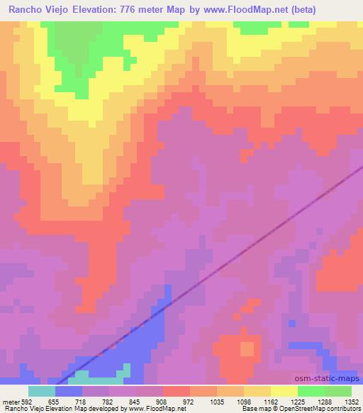 Rancho Viejo,Guatemala Elevation Map