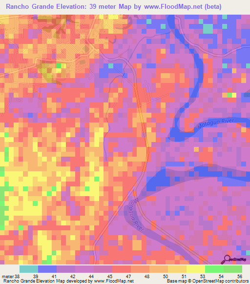 Rancho Grande,Guatemala Elevation Map