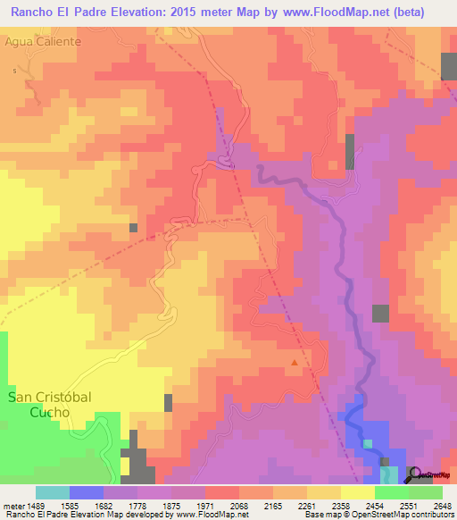 Rancho El Padre,Guatemala Elevation Map