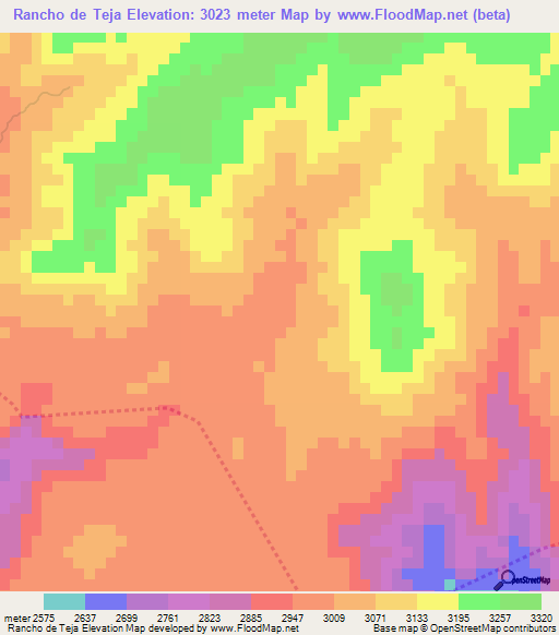 Rancho de Teja,Guatemala Elevation Map