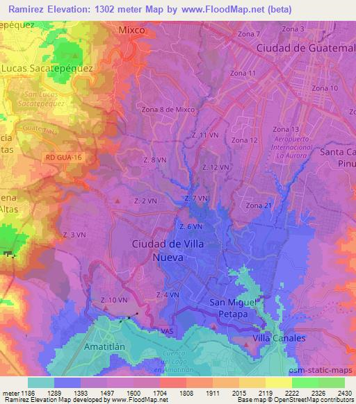 Ramirez,Guatemala Elevation Map