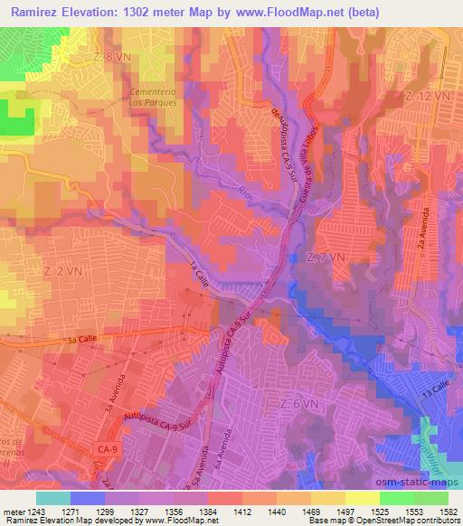 Ramirez,Guatemala Elevation Map