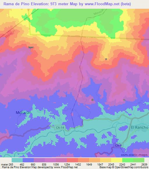 Rama de Pino,Guatemala Elevation Map