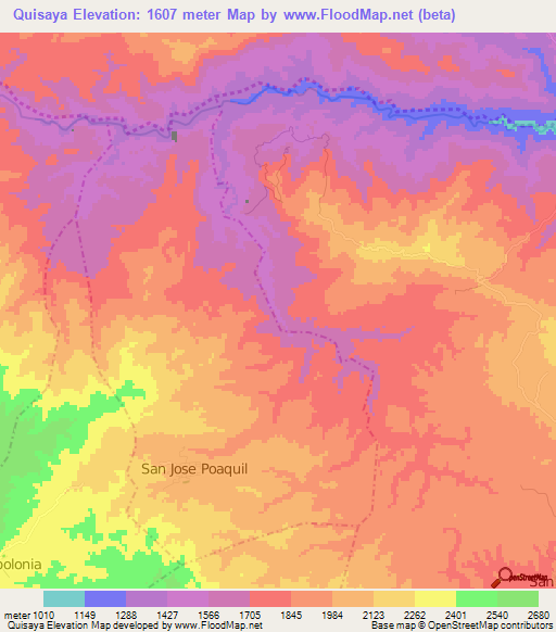 Quisaya,Guatemala Elevation Map