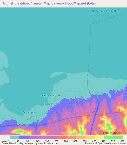 Quinel,Guatemala Elevation Map