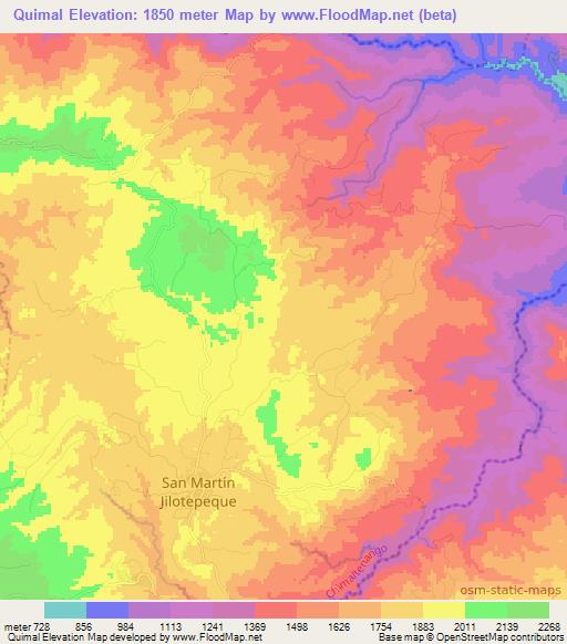 Quimal,Guatemala Elevation Map