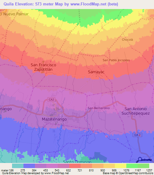 Quila,Guatemala Elevation Map