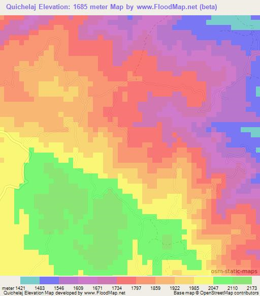 Quichelaj,Guatemala Elevation Map