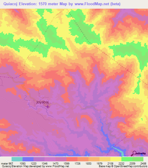 Quiacoj,Guatemala Elevation Map