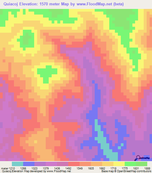 Quiacoj,Guatemala Elevation Map