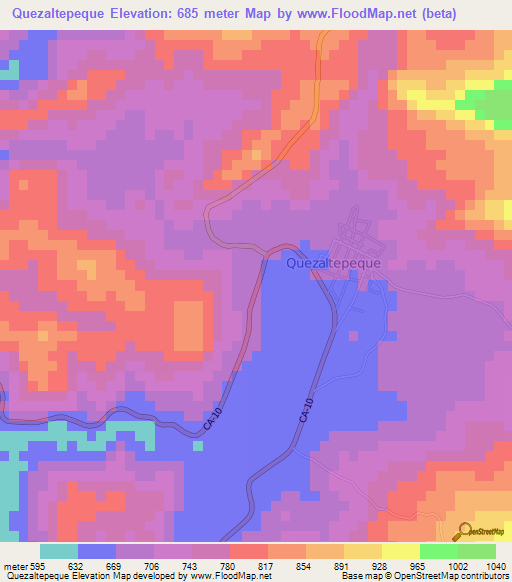 Quezaltepeque,Guatemala Elevation Map