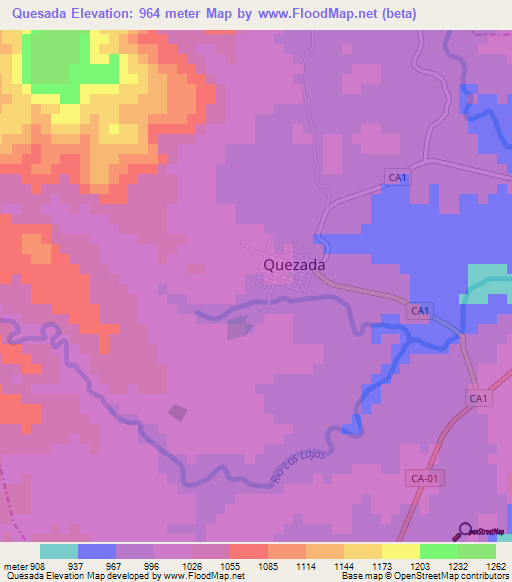 Quesada,Guatemala Elevation Map