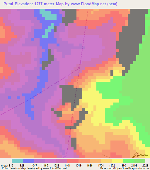 Putul,Guatemala Elevation Map